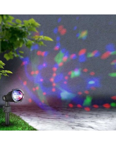 Pincho LED para fiestas en el jardín, piqueta de suelo con 3xLED SMD de plástico negro