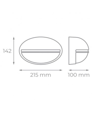 Outdoor wall light 21.5cm E27 in aluminum and glass IP54