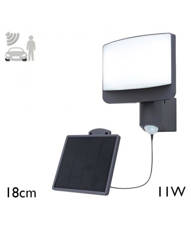 Aplique pared de exterior gris oscuro SOLAR 18cm LED 11W IP54 sensor presencia