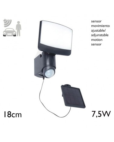 Dark grey outdoor wall lamp SOLAR 18cm LED 7.5W IP44 adjustable presence sensor
