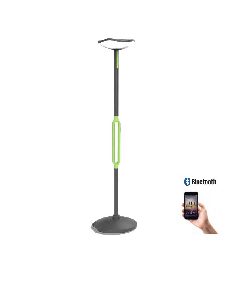 Lámpara de pie SOLAR 190cm LED 8W gris oscuro y verde IP54 conexión bluetooth