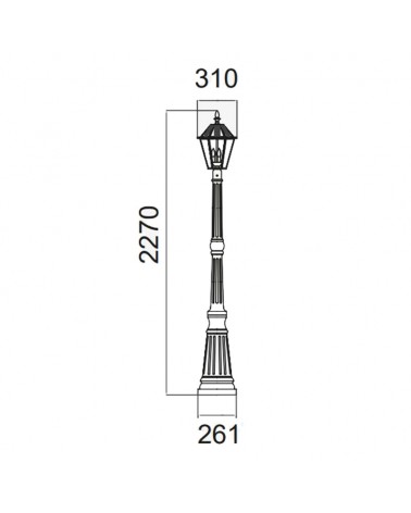 SOLAR streetlight 227cm 3xE14 aluminum and glass IP44