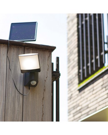 Dark grey outdoor wall light SOLAR 12cm LED 7W IP54 presence sensor