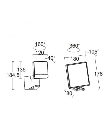 Aplique pared de exterior gris oscuro SOLAR 12cm LED 7W IP54 sensor presencia