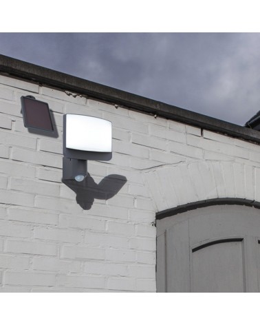 Dark grey outdoor wall lamp SOLAR 18cm LED 11W IP54 presence sensor