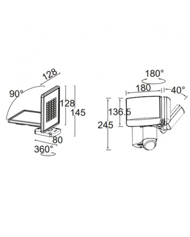 Aplique pared de exterior gris oscuro SOLAR 18cm LED 7,5W IP44 sensor presencia ajustable