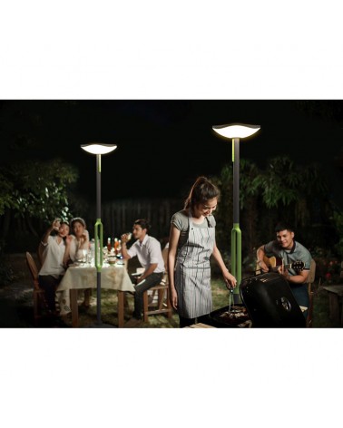 Lámpara de pie SOLAR 190cm LED 8W gris oscuro y verde IP54 conexión bluetooth