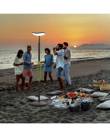 Lámpara de pie SOLAR 190cm LED 8W gris oscuro y verde IP54 conexión bluetooth