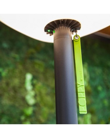 Lámpara de pie SOLAR 190cm LED 8W gris oscuro y verde IP54 conexión bluetooth