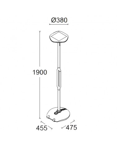 Lámpara de pie SOLAR 190cm LED 8W gris oscuro y verde IP54 conexión bluetooth