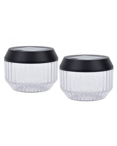 2 portable table lamps SOLAR LED 0.11W black finish 8.2cm IP44