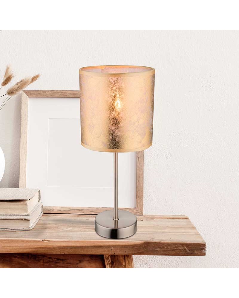 Table lamp conical screen in gold nickel base E14