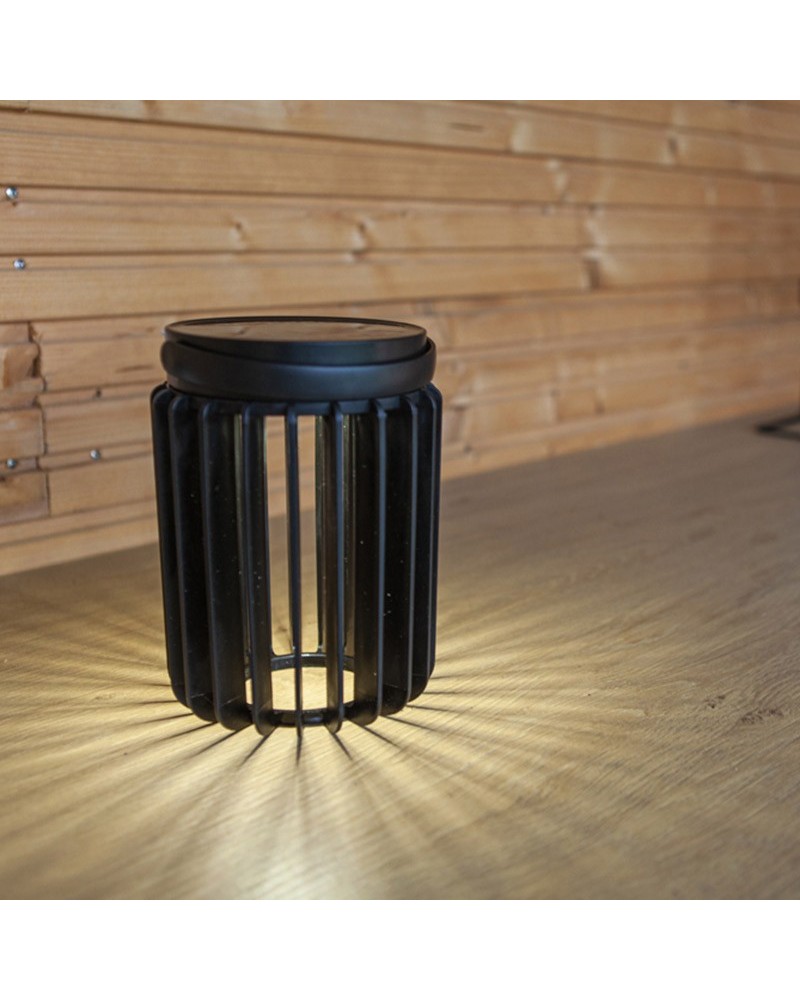 SOLAR portable table lamp 18.6cm LED 2.8W black finish IP44 4000K USB connection
