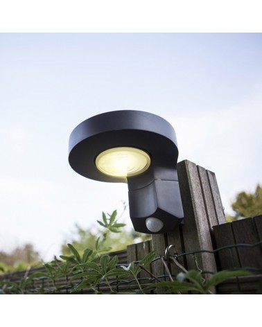 SOLAR outdoor wall light 16cm LED 2W dark grey IP44 4000K presence sensor