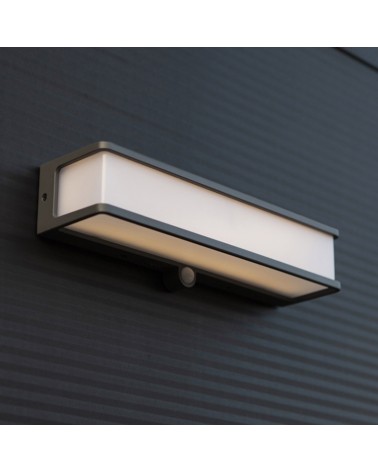Dark grey outdoor wall light SOLAR 35cm aluminum and PC LED 16.5W IP54 4000K MOTION SENSOR