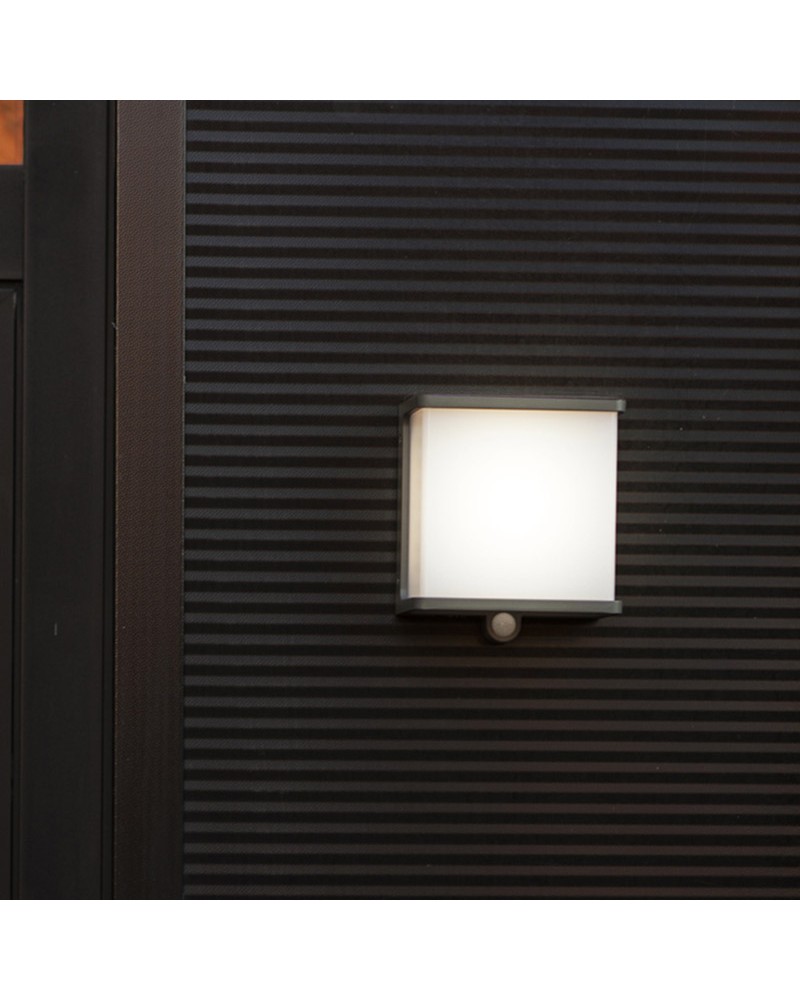 Dark grey outdoor wall light SOLAR 15cm aluminum and PC LED 12W IP44 ...
