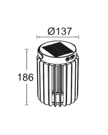 SOLAR portable table lamp 18.6cm LED 2.8W black finish IP44 4000K USB connection