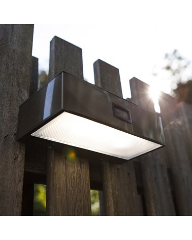 SOLAR outdoor wall light 18cm LED 2W stainless steel IP44 4000K presence sensor