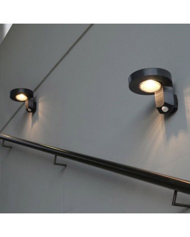 SOLAR outdoor wall light 16cm LED 2W dark grey IP44 4000K presence sensor