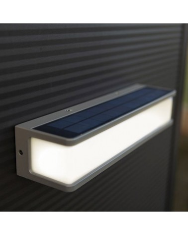 Dark grey outdoor wall light SOLAR 35cm aluminum and PC LED 16.5W IP54 4000K MOTION SENSOR