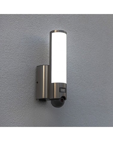 Outdoor wall light 33.4cm LED 17.5W in stainless steel and PC IP44 with app movement sensor and full HD camera DIMMABLE