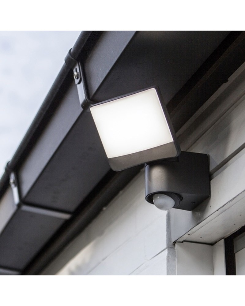 Outdoor wall lamp 18cm oscillating head LED 12.5W made of synthetic and PC dark grey IP54 movement sensor