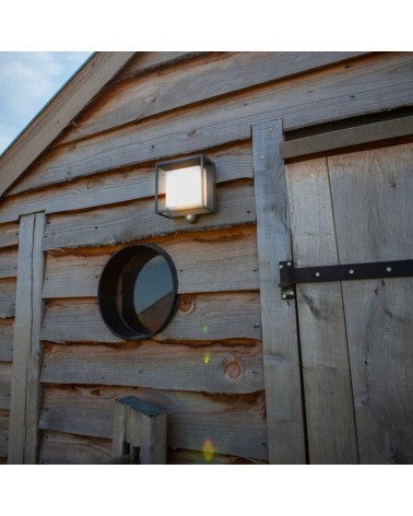 Aplique pared de exterior gris oscuro SOLAR 16,5cm aluminio y PC LED 3W IP54 3000K SENSOR MOVIMENTO