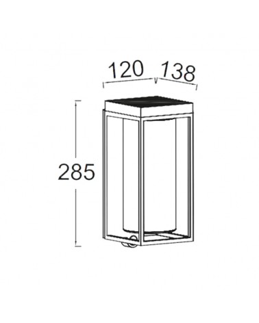 Outdoor wall lamp 28.5cm in aluminum and glass with black finish E27 IP44 MOTION SENSOR