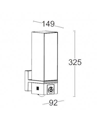 Dark grey aluminum and PC outdoor wall light 32.5cm LED 17.3W IP44 with app movement sensor and full HD camera CCT 2700K-6500K