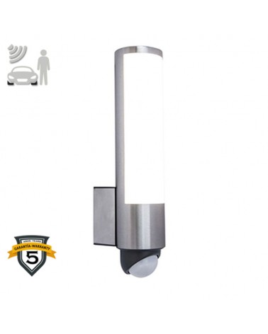 Aplique de exteriores 34,5cm LED 15,5W de acero inoxidable y PC IP44 sensor movimiento ajustable
