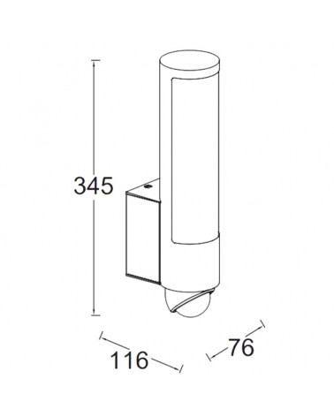 Outdoor wall light 34.5cm LED 15.5W made of stainless steel and PC IP44 adjustable movement sensor