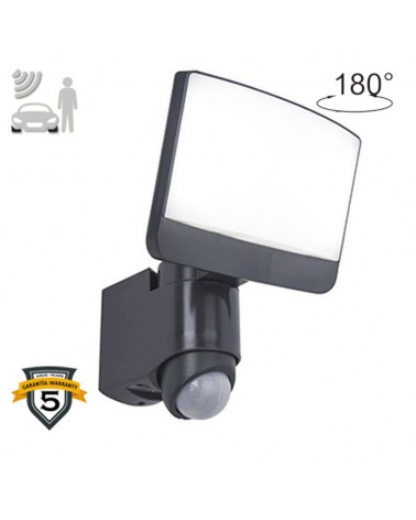 Outdoor wall lamp 24.5cm oscillating head LED 15.4W made of synthetic and PC dark grey IP54 adjustable movement sensor