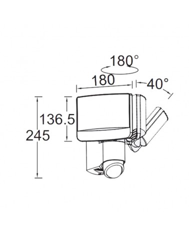 Aplique de exteriores 24,5cm cabezal oscilante LED 15,4W de sintético y PC gris oscuro IP54 sensor movimiento ajustable