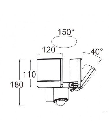Outdoor wall lamp 18cm oscillating head LED 12.5W made of synthetic and PC dark grey IP54 movement sensor
