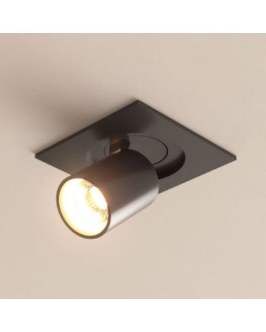 Square recessed downlight convertible into a 6W oscillating 355° DIMMABLE LED projector