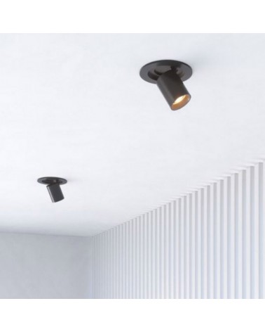 Round recessed downlight convertible into a 6W 355° oscillating LED projector CCT SWITCH