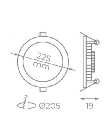 Downlight LED 18W CCT 22.5cm black 3000ºK 4000ºK 6000ºK