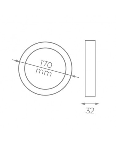Downlight surface ceiling lamp LED 12W CCT 17cm black 3000ºK 4000ºK 6000ºK