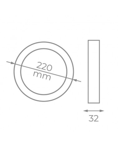 Downlight surface ceiling lamp LED 18W CCT 22cm black 3000ºK 4000ºK 6000ºK