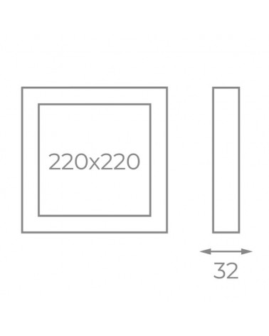 Square ceiling surface downlight LED 18W CCT 22x22cm black 3000ºK 4000ºK 6000ºK
