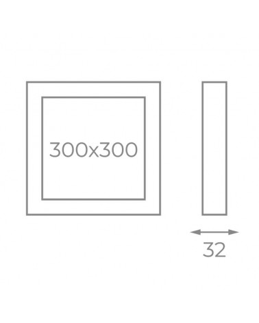 Square ceiling surface downlight LED 25W CCT 30x30cm black 3000ºK 4000ºK 6000ºK