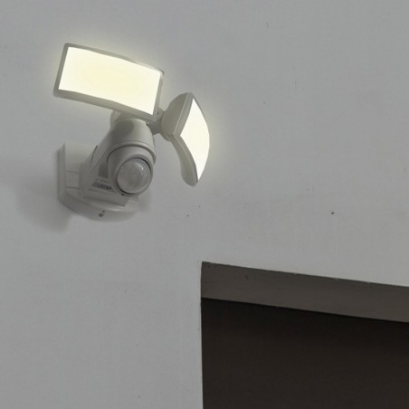 Double outdoor wall light 27.7cm LED 13W white IP54 adjustable movement sensor