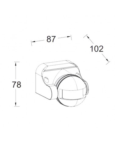 Sensor de presencia de superﬁcie negro por infrarrojos IP44 220-240V
