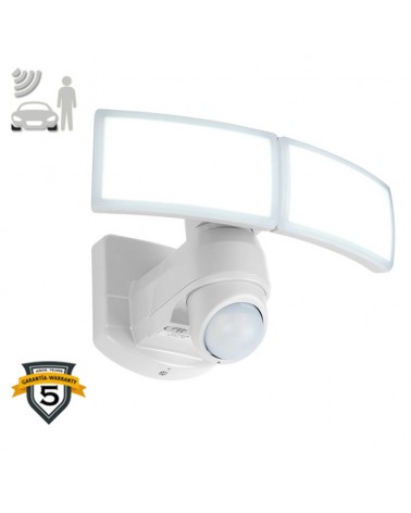 Double outdoor wall light 27.7cm LED 13W white IP54 adjustable movement sensor
