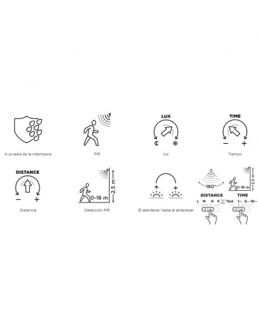 Double outdoor wall light 27.7cm LED 13W white IP54 adjustable movement sensor