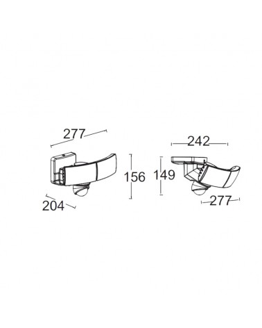 Aplique de exteriores doble 27,7cm LED 13W blanco IP54 sensor movimiento ajustable
