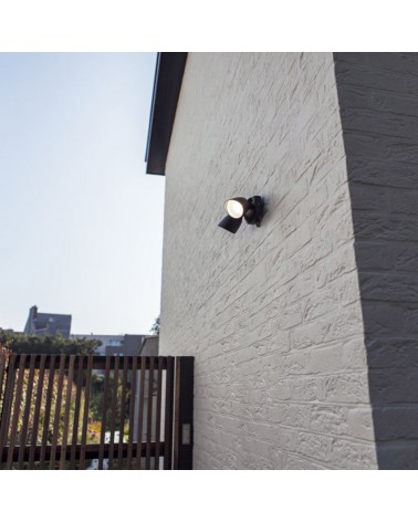 Double outdoor wall light 25.3cm LED 23.5W in aluminum and black PC 4000K IP54