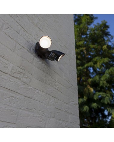 Double outdoor wall light 25.3cm LED 23.5W made of aluminum and black PC 4000K IP54 adjustable movement sensor