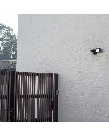 Double outdoor wall light 25.3cm LED 23.5W made of aluminum and black PC 4000K IP54 adjustable movement sensor