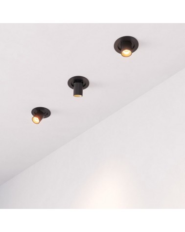 Round recessed downlight convertible into a 6W 355° oscillating LED projector CCT SWITCH